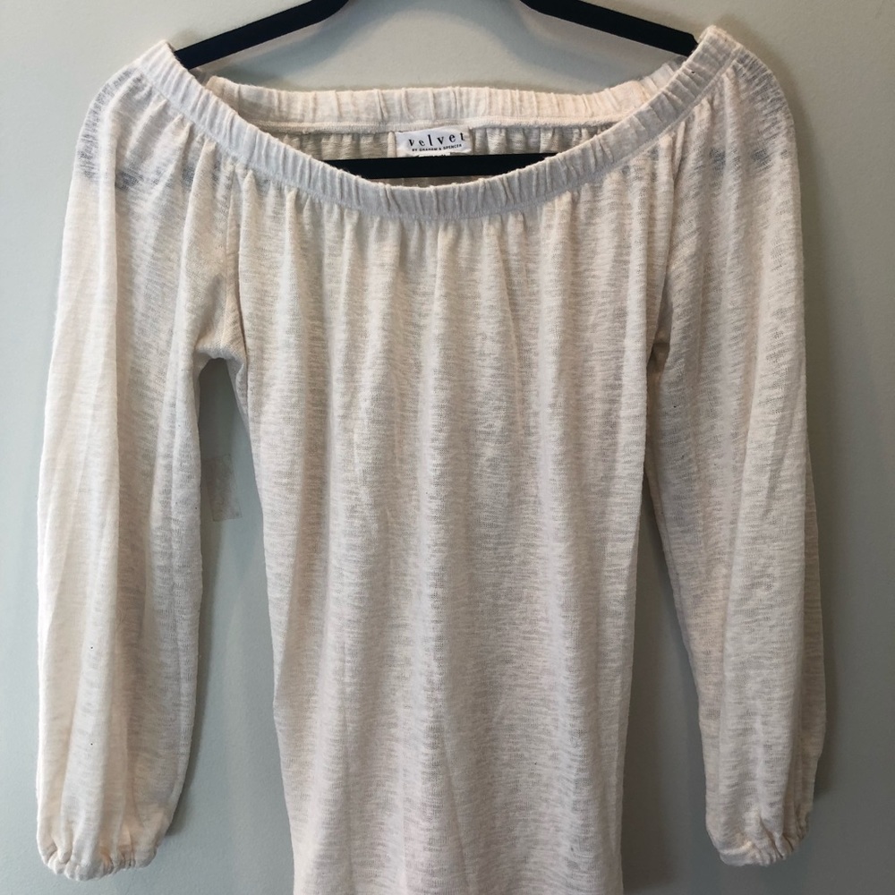 Velvet by Graham & Spencer Off the Shoulder LS Top